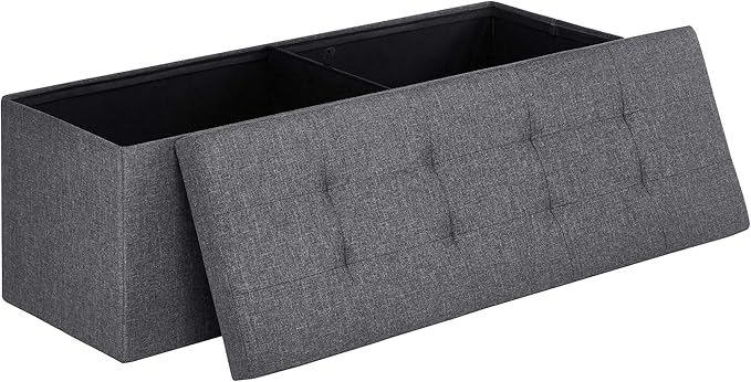 Bedroom Furniture SONGMICS SONGMICS MAZIE Collection - 43 Inches Folding Storage Ottoman Bench, Ottoman Foot Rest, End of Bed Bench, Storage Chest, Load 660 lb, for Living Room, Bedroom