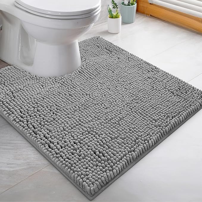 Bathroom Decor LuxUrux LuxUrux Toilet Rugs U Shaped Washable, Bathroom Toilet Mat, Extra-Soft Plush Bath Bathroom Rug,1