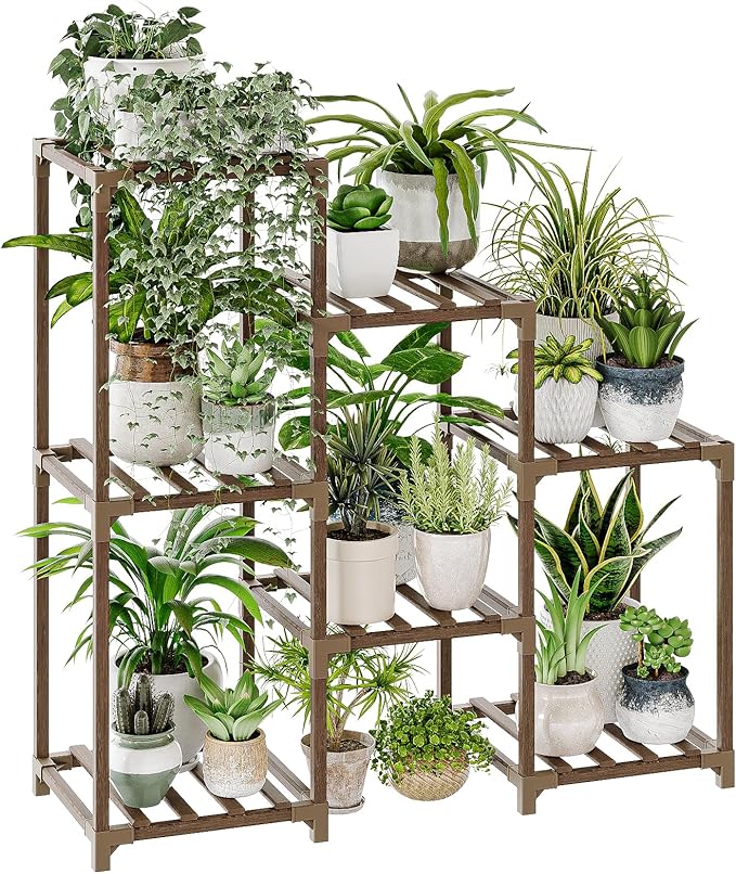 Bedroom Decor Bamworld Bamworld Plant Stand Indoor Plant Shelf Outdoor Wood Plant Rack for Multiple Plants 3 Tiers Ladder Plant Holder for Living Room Patio Boho Home Decor for Gar