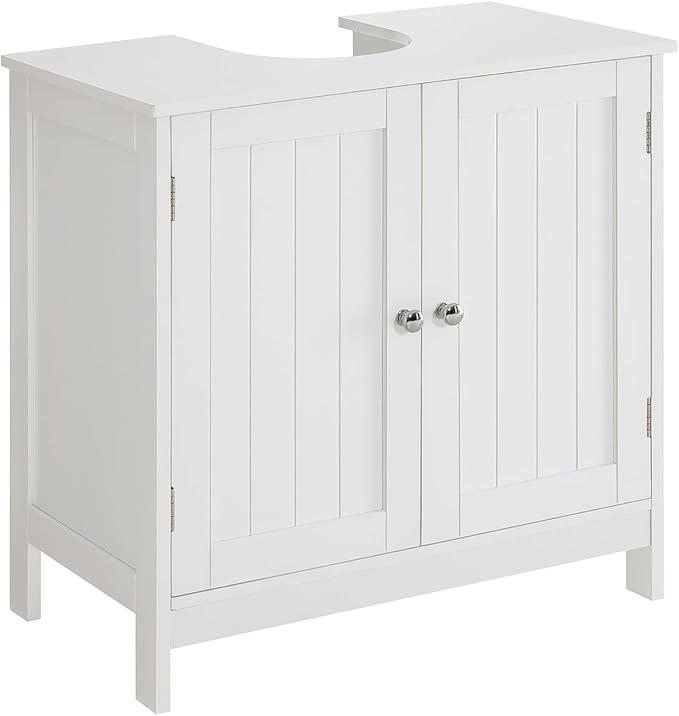Kitchen Furniture Iwell Iwell Pedestal Sink Storage Cabinet with 2 Doors and Shelf, Under Sink Cabinet, Bathroom Sink Cabinet with U-Shape, White