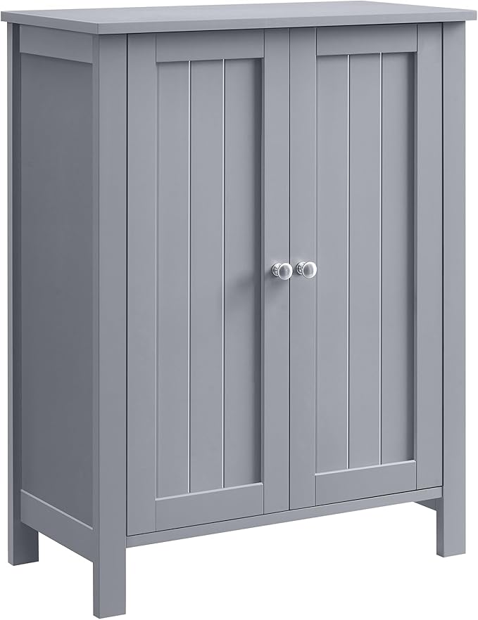 Bathroom Storage VASAGLE Bathroom Floor Storage Cabinet, Bathroom Storage Unit with 2 Adjustable Shelves, Bathroom Cabinet Freestanding, 11.8 x 23.6 x 31.5 Inches, Dove Gray UBCB06