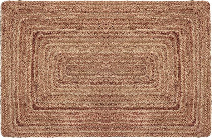 Bedroom Furniture COTTON CRAFT Jute Rug - Braided 100% Jute Door Mat, Woven Neutral Reversible Small Rug