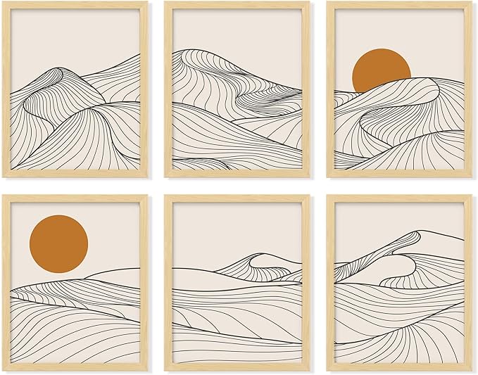 Living Room Decor 97 Decor 97 Decor Japandi Home Decor - Minimalist Japanese Wall Art, Japandi Style Decor, Mountain Line Art Wall Decorations Boho, Minimalistic Posters Japanese D