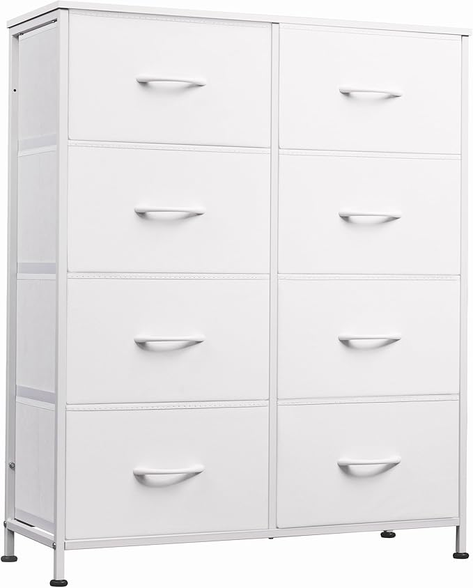 Bedroom Furniture WLIVE WLIVE Fabric Dresser for Bedroom, Tall Dresser with 8 Drawers, Storage Tower with Fabric Bins, Double Dressers, Chest of Drawers for Closet, Playroom, Dormi