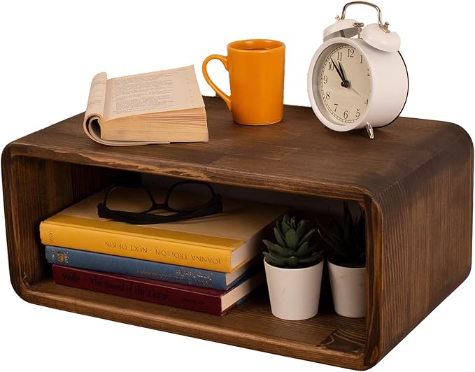 Bedroom Furniture WOODCHES Floating Nightstand Wooden, Bedside Table, Nightstand Shelf, Handmade, Wall Mounted Bedside Shelf, Minimalist and Unique Style (Vancouver)