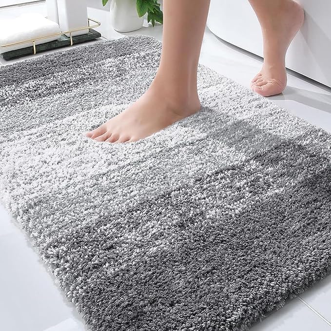 Bathroom Decor OLANLY OLANLY Bathroom Rugs Mat 30x20, Extra Soft Absorbent Microfiber Bath Rugs, Rubber Backing, Quick Dry, Machine Washable Bath Mats for Bathroom Floor, Tub and S