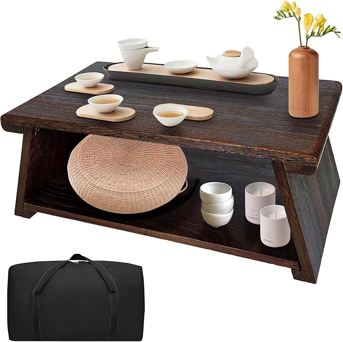 Living Room Furniture koretech Japanese Low Floor Table Folding Coffee Tables,23