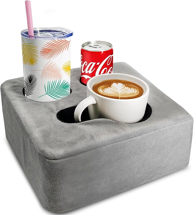 Living Room Organisation NISDOING Couch Cup Holder Pillow Tray & Caddy - for Sofa, Bed, Car, Man Cave | Keep Drinks at Hand & Spill-Proof Accessories for New Parents, Camping, Park