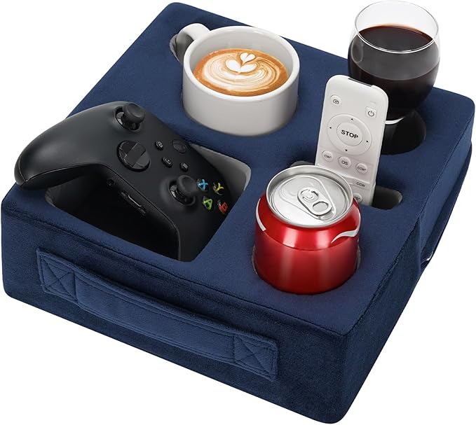 Living Room Organisation STBoo STBoo Couch Cup Holder Pillow - Sofa Drink Cup Holder Cozy Buddy | Bed Caddy Organizer Holds Remote, Snacks, Phones | Waterproof Anti-Spill Sofa Beve