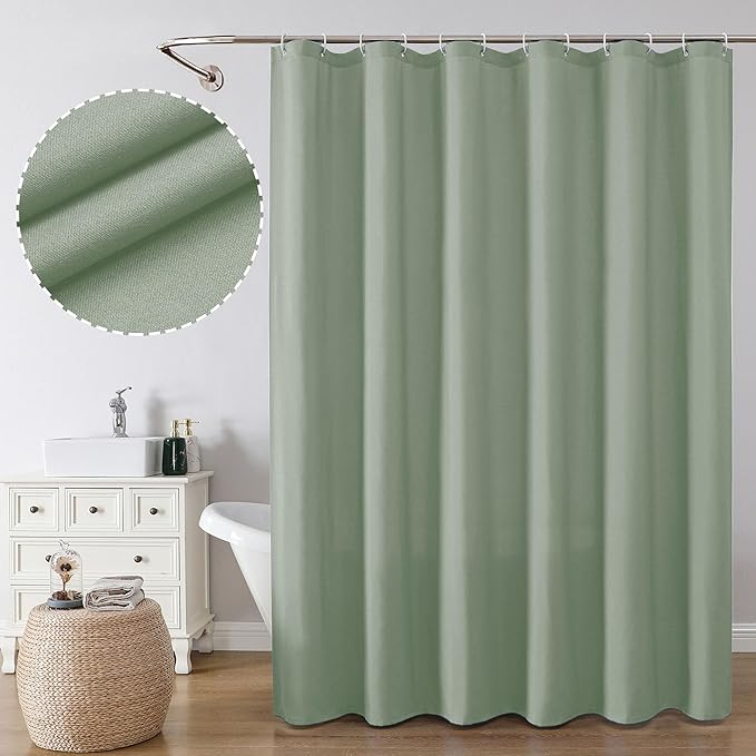 Bathroom Decor OVZME OVZME Zora Sage Green Shower Curtain for Bathroom, Fabric Shower Curtain Bath Decoration - Soft Cloth Hotel Spa Quality, Water Repellent, Modern Shower Curtain