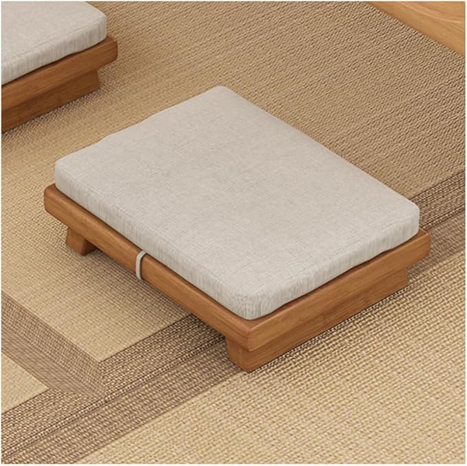 Living Room Furniture Pettershop Multifunctional Japanese Floor Chair, Vintage Tea Chair for Home, Beige, 45x35x10cm