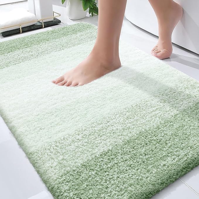 Bathroom Decor OLANLY OLANLY Bathroom Rugs Mat 30x20, Extra Soft Absorbent Microfiber Bath Rugs, Rubber Backing