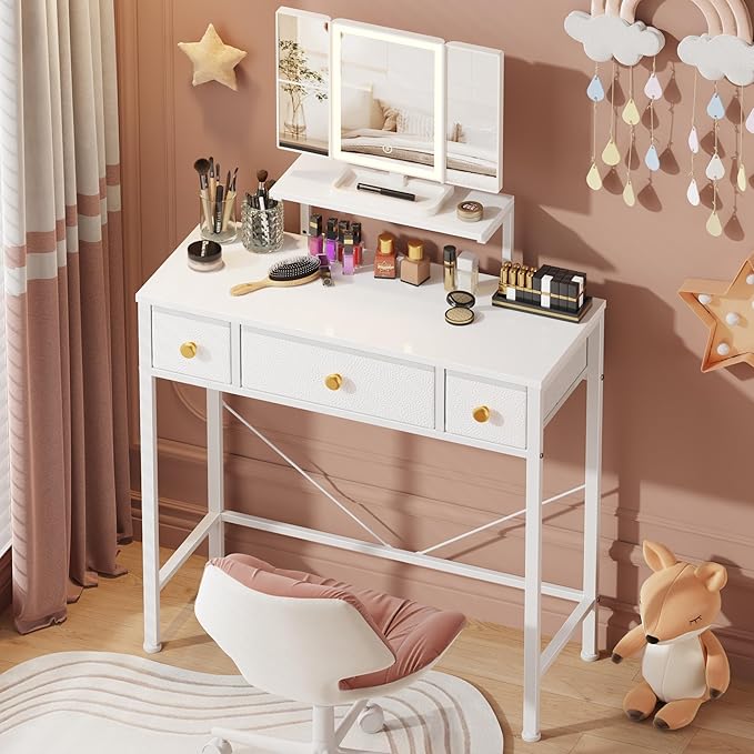 Bedroom Furniture HIGDBFE Small Makeup Vanity Desk 27.5