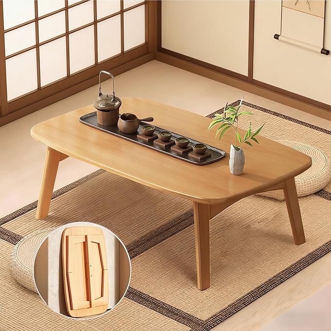 Living Room Furniture YHGSYXL Japanese Folding Coffee Table, Japanese Floor Table No Assembly Small Coffee Tables for Living Room Tatami Tea Room Dining Bedroom
