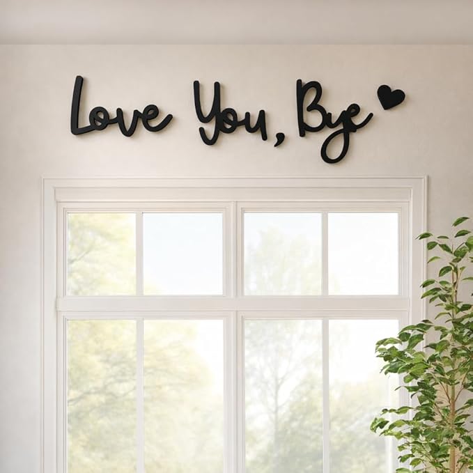 Living Room Furniture Generic Wooden Love You Bye Sign Home Decor - Boho Farmhouse Wall Art Decor for Stylish Living Room, Hallway Entryway, Wall Decor Door Sign Gift Family Lovers