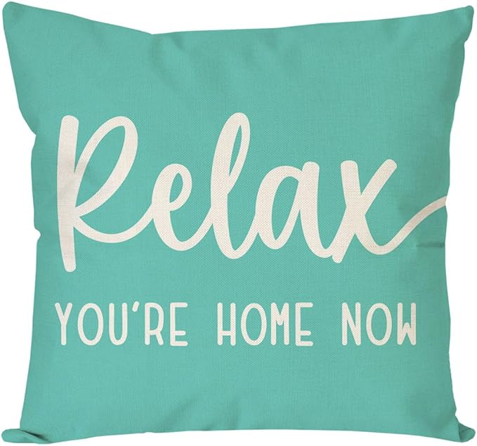 Living Room Decor PANDICORN PANDICORN Decorative Throw Pillow Covers 18x18 Inch Relax Home Turquoise Outdoor Farmhouse Beach Pillow Decorative Throw Pillows Cases Cushion Covers De