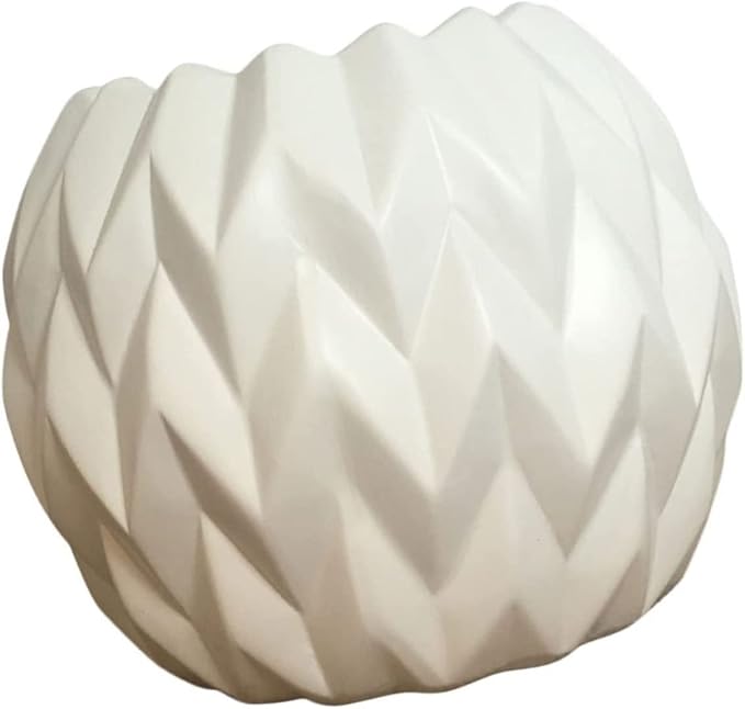 Living Room Decor RDRDR White Ceramic Planter, 1 Pcs Modern Flower Pot for Indoor Plants, Japandi Style Mini Vase, Table Centerpiece for Home Decor(13.5x13.5x11.5cm)