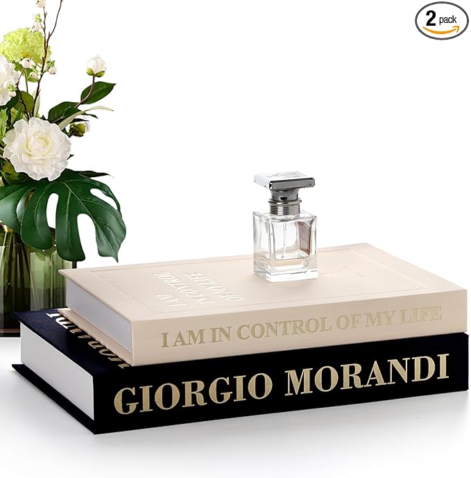 Living Room Furniture Jardin Tesoro Decorative Books for Home Decor - Set of 2 Fake Books for Decoration, Faux Book Storage Box Enhance Your Coffee Table, Bookshelf & Mantel Shelf 