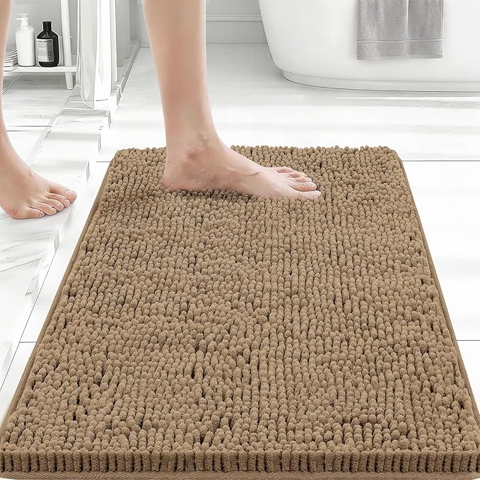 Bathroom Decor Bcoimo Bcoimo Bathroom Rugs 24x17, Bath Mats for Bathroom Non Slip with Rubber Backing,High Absorbent Microfiber Bath rugs Quick Drying, Machine Washable, Durable Ba