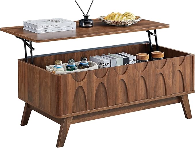 Living Room Furniture Bifins Lift Top Coffee Table, Mid Century Modern Coffee Table with Hidden Compartment and Storage, Rectangular Center Table with Lift Tabletop for Living Room