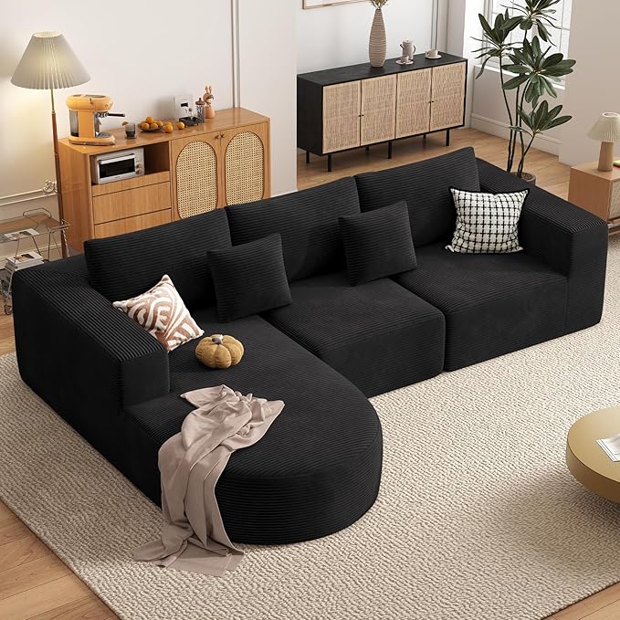 Living Room Furniture Nebuaegis Boneless Couches for Living Room,Cloud Sectional Couch with L-Shape Chaise,Modern Modular Sofa with Deep Seat Upholstered Comfy Couches for Bedroom,