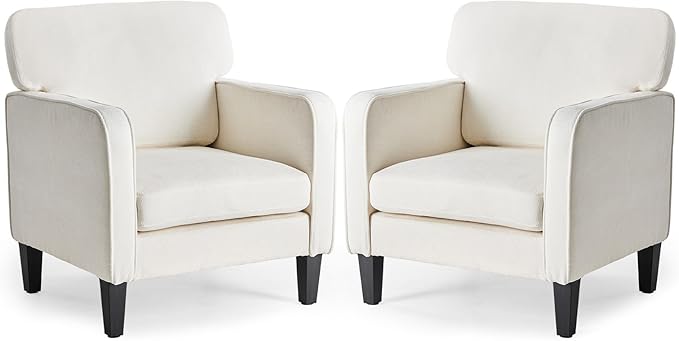 Living Room Furniture DUMOS DUMOS Modern Accent Chairs for Living Room Set of 2, Corner Chairs for Adults, Reading Chair with Armrest and Backrest, Comfy Lounge Chairs for Bedroom,