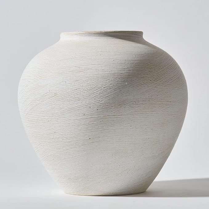 Living Room Decor Silk Serenade SilkSerenade Large Round Vase for Bedroom Kitchen Living Room Table, Contemporary Farmhouse Decorative Flowers Iron Vases, Rustic Earthy Japandi Wabi Sabi Modern Centerpiece