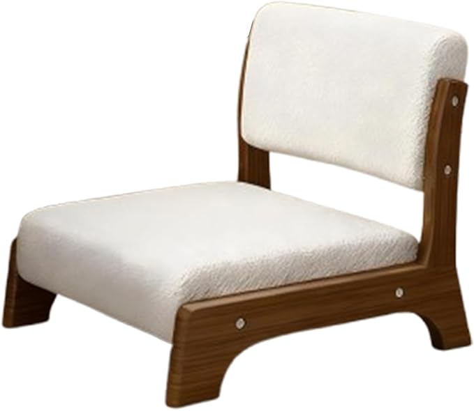Living Room Furniture DECAKE Japanese Floor Chair, Comfy Zaisu Meditation Chair with Back Support, Solid Wood Frame Low Kotatsu Seat for Living Room, Bedroom, Bay Window Walnut Col